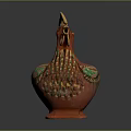 Modern Chicken Shaped Hose Pot Iron Pot Iron Hose Pot 3d model