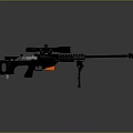 Black Sniper Rifle With Telescopic Sight And Tripod Stand Design