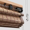 Shower Sauna Interior Featuring Natural Bamboo Blinds For Comfortable Relaxation Space 3d model
