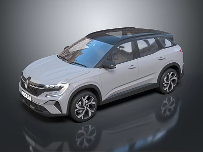 Modern Silver SUV With Black Roof Sleek Body Lines LED Headlights And Alloy Wheels 3d model