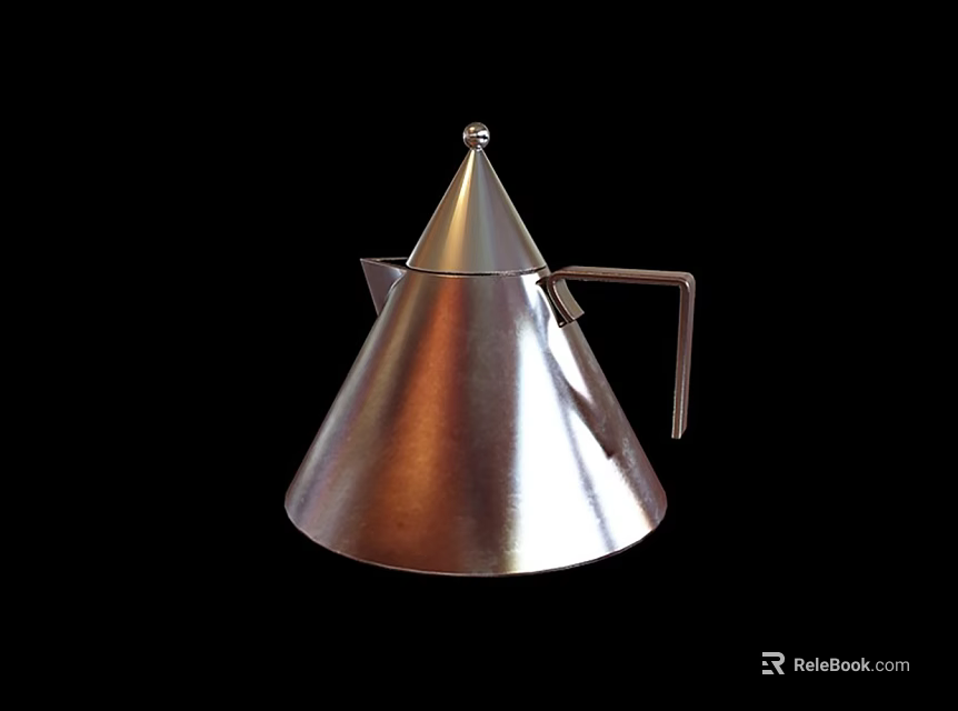 Modern Metallic Table Lamp With Conical Shade And Handle Design 3d model 