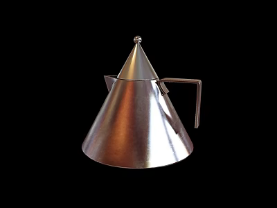 Modern Metallic Table Lamp With Conical Shade And Handle Design 3d model