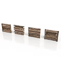 Four Wooden Pallets With Different Designs On White Background 3d model