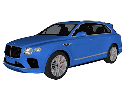 Blue Bentley SUV with Modern Sleek Design and Luxurious Exterior Features 3d model