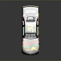 NASCAR Number 51 Race Car With Blue Green Red Color And MILKO Logos