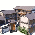 Rural Self Built House With Chinese Traditional Style Gray Tile Roof And Courtyard