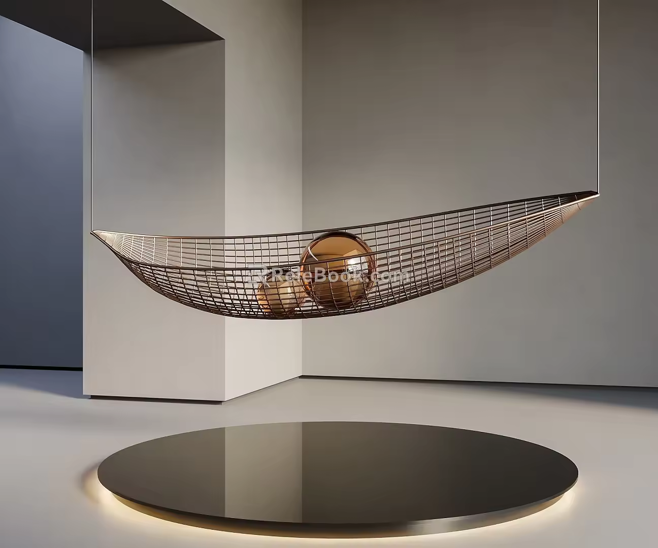 Modern sailing art installation 3d model