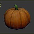 Fresh Orange Pumpkin With Green Stem Ripe Whole And Healthy Appearance