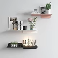 Wall Cabinets and Floating Shelves in Modern Home with Decorative Plants and Books