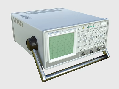 Industrial 20 MHz Oscilloscope With Green Grid Screen Analog Control Panel And Metal Stand 3d model