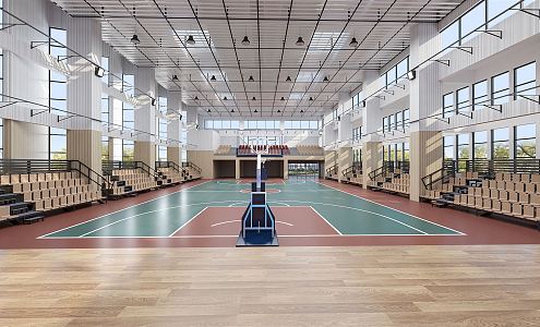 Modern Basketball Gymnasium Basketball Court 3d model