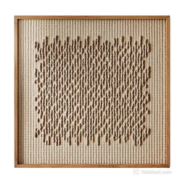 Handmade Woven Textured Wooden Photo Frame For Decorative Wall 3d model 