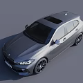 Silver Gray BMW Hatchback With Black Roof Black Wheels Sleek Body And Sporty Design
