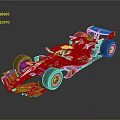 Red Formula Racing Car With Aerodynamic Design And Dragon Sponsor Logo