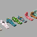 Assorted Stuffed Toys In Vibrant Colors And Unique Patterns