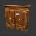Classic Wooden Entryway Cabinet Sideboard With Multiple Doors Drawers And Gold Handles