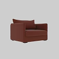 Cozy Brown Single Sofa With Modern Fabric Design And Comfortable Armrests 3d model