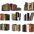 Colorful Books And Magazines Hardcover Paperback Collection On Stacked Shelf