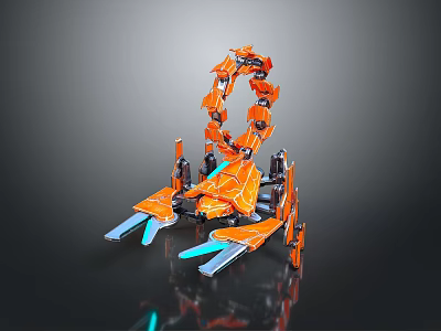 Orange Jointed Kitchen Tool With Flexible Arms And Ergonomic Design 3d model Orange Jointed Kitchen Tool With Flexible Arms And Ergonomic Design 3d model