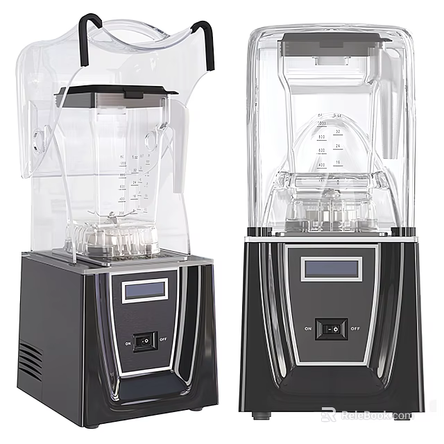 Contemporary Daily Use Kitchen Blenders Featuring Transparent Jars Digital Screens And Black Housing 3d model 