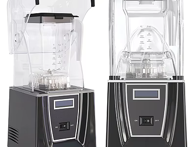 Contemporary Daily Use Kitchen Blenders Featuring Transparent Jars Digital Screens And Black Housing 3d model