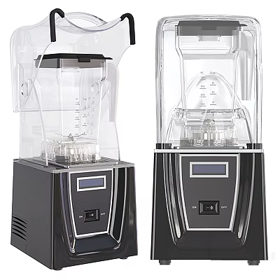 Contemporary Daily Use Kitchen Blenders Featuring Transparent Jars Digital Screens And Black Housing 3d model