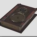 Vintage Electronic Device With Brown Leather Cover Metal Gears And Riveted Design