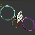 Futuristic Spacecraft With Orbital Rings And Metallic Red White Stripes Design