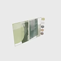 Modern Framed Abstract Wall Art With Green Gray And Beige Geometric Shapes