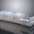 Vintage Metallic Train Carriage 3D Rendered With Small Windows Top Vents And Weathered Surface