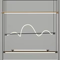 Modern Curved Neon Chandelier With Metal Frame And Soft Illuminating Light Design