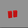 Two Modern Red Storage Containers with Double Doors Drawers and Top Slots 3d model