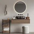 Modern sink basin cabinet 3d model