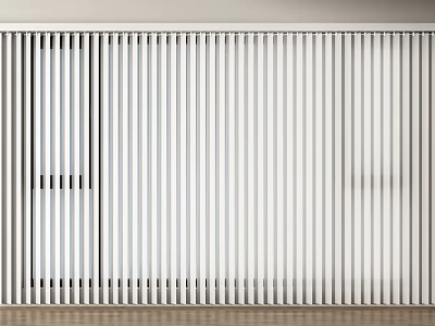 Light Colored Modern Vertical Blinds With Smooth Slats For Window Decoration 3d model