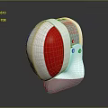 Fencing Weapon Protective Helmet Featuring Red White Blue Design And Mesh