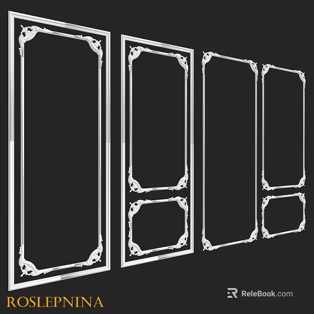 Elegant Decorative Components With Ornate Borders And Classic Design Elements 3d model 