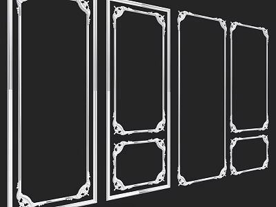 Elegant Decorative Components With Ornate Borders And Classic Design Elements 3d model