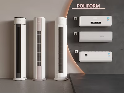 POLIFORM Modern Indoor Wall Mounted Air Conditioners And Vertical Fans Design 3d model