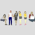 Many characters 3d model