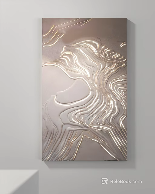 Elegant Gold Wave Pattern Decorative Panel For Modern Interior Design 3d model 