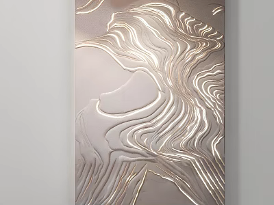 Elegant Gold Wave Pattern Decorative Panel For Modern Interior Design 3d model
