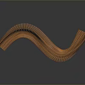 Orange Wavy Outdoor Chair With Modern Striped Design And Sleek Reflective Surface