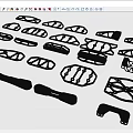 Hard surface mechanical parts combination of mechanical parts 3d model
