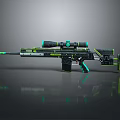 Modern Tactical Sniper Rifle in Green and Black with Scope and Sleek Design