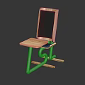Simple Modern Dining Chair With Wooden Seat And Metal Frame For Home Interior