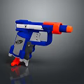 NERF Toy Gun With Blue White Body And Orange Nozzle Grip Design