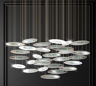 Quiet crystal chandelier 3d model