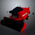 Red Modern Combine Harvester Functional Agricultural Vehicle With Black Accents And Efficient Design
