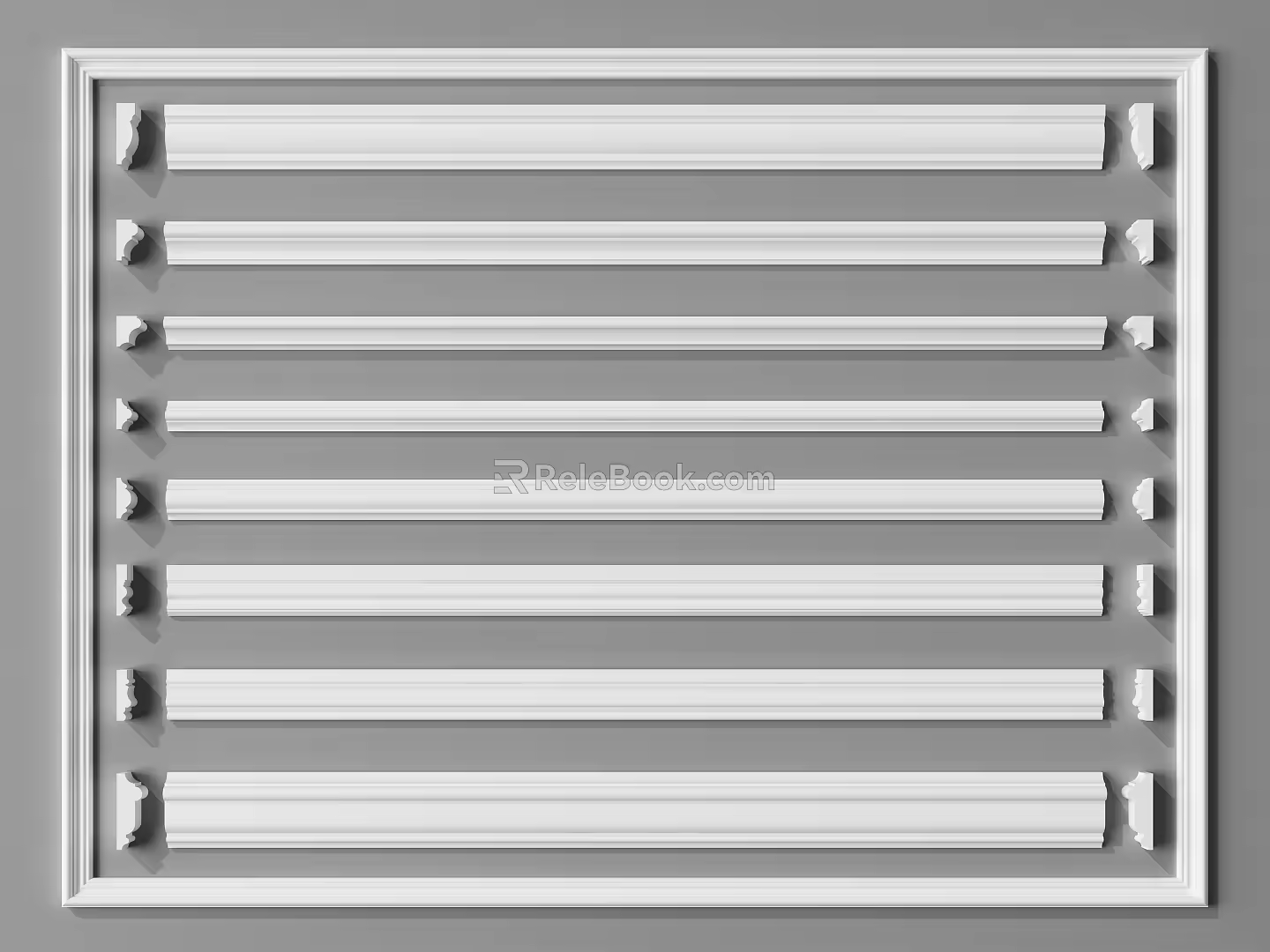 Modern plaster line skirting line plaster line 3d model