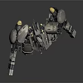 Futuristic Mechanical Robot Character With Heavy Metal Armor And Advanced Technological Features Design